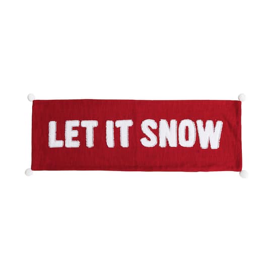 Hello Honey® 36" Let it Snow Woven Cotton Lumbar Pillow